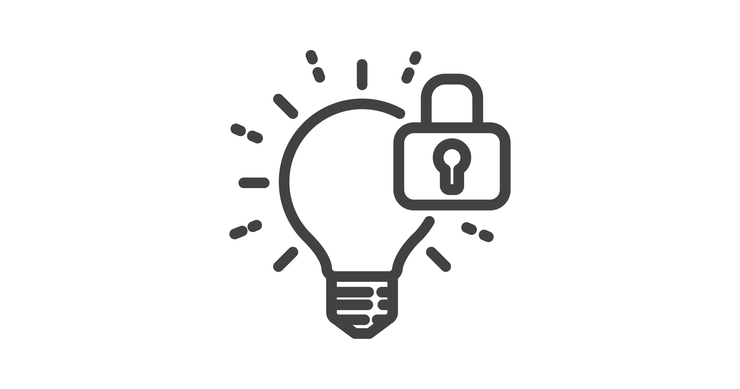 Icon depicting lightbulb and padlock