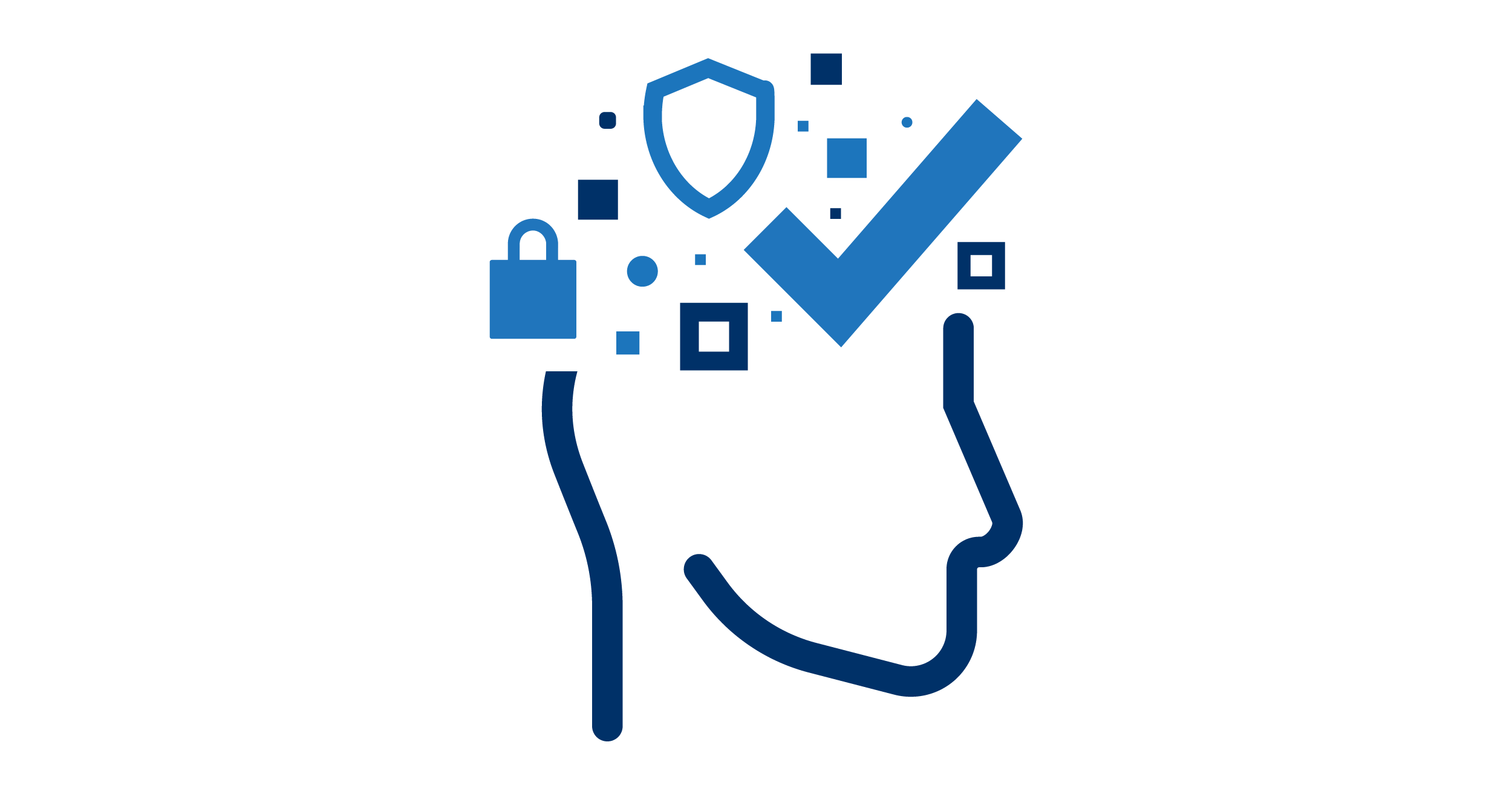 More Secure Mindset logo: stylized head with lock, shield, and check mark