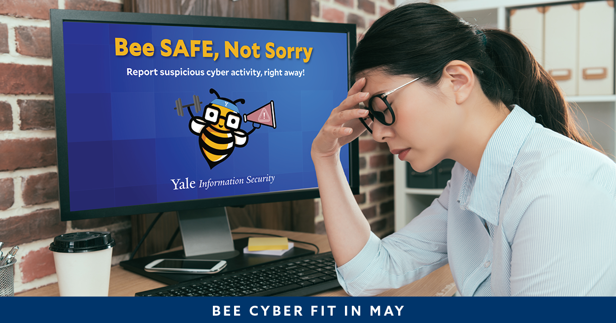 Bee Cyber Fit in May: Woman looking at computer monitor