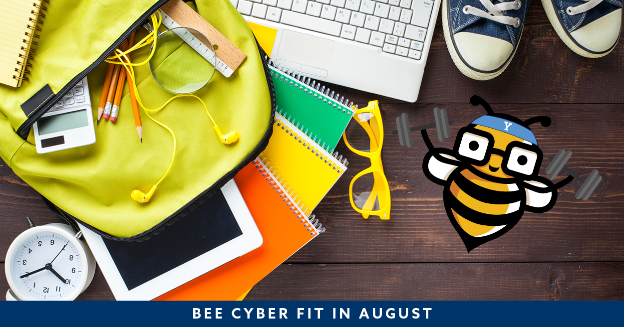 Bee Cyber Fit in August hero: Backpack and school supplies with Bee Cyber Fit bee