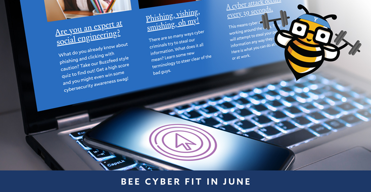 Laptop and smartphone with Bee Cyber Fit bee