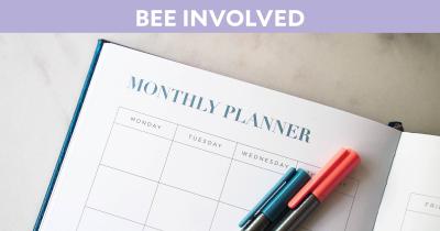Monthly planner with two pens