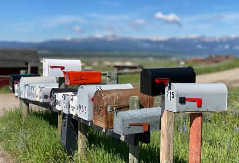Row of mailboxes