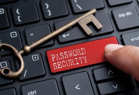 Keyboard with "password security" key