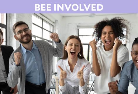 Bee Involved Hero: Five people expressing excitement