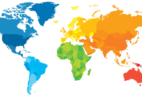 World map drawing
