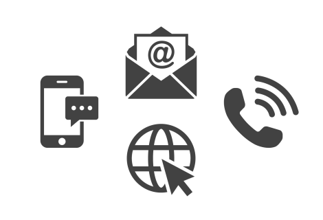 Email, call, text, and website icons